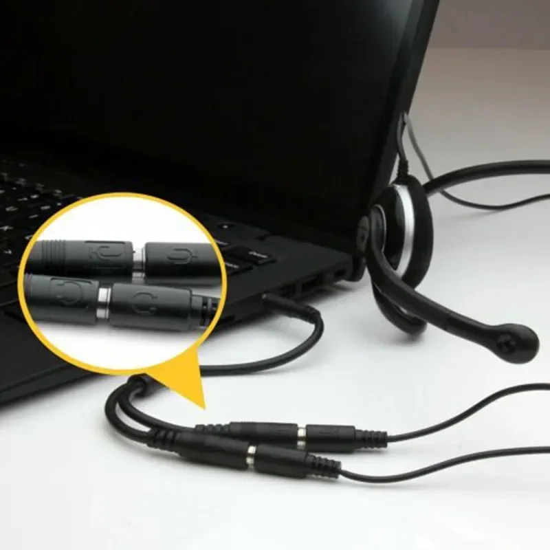 1 TRRS Male to 2 TRS Female Audio AUX Studio Y Converter Cord 3.5mm Mic Headset Splitter Adapter Cable For iPhone iPod earphone jack adapter audio cable audio plug adapter headphone splitter cable audio cable adapter aux cable
