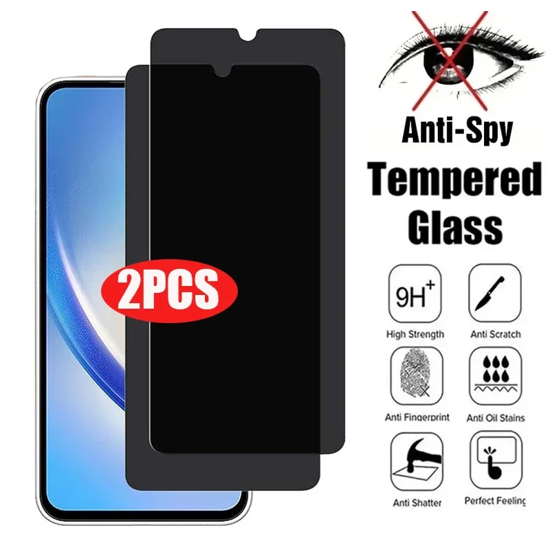 2PACK Privacy Screen Protectors Voor Samsung Galaxy A12 A13 A14 A34 A54 5G Anti-spion Gehard Glas voor Samsung A17 A16 A15 A35