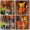 DIY Book Nook Wooden Miniature Model Kit Spirit Valley of The Magic Ring Bookend 3D Puzzle Bookshelf Home Decor Friend Gifts 4
