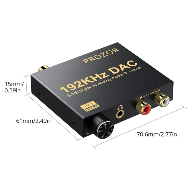 PROZOR 192kHz DAC Adaptateur Convertisseur DAC, Audio stéréo R/L SPDIF  TosLink vers Analogique, PS3, HD, DVD, PS4, Sky HD, Blu-Ray - Cdiscount  Informatique