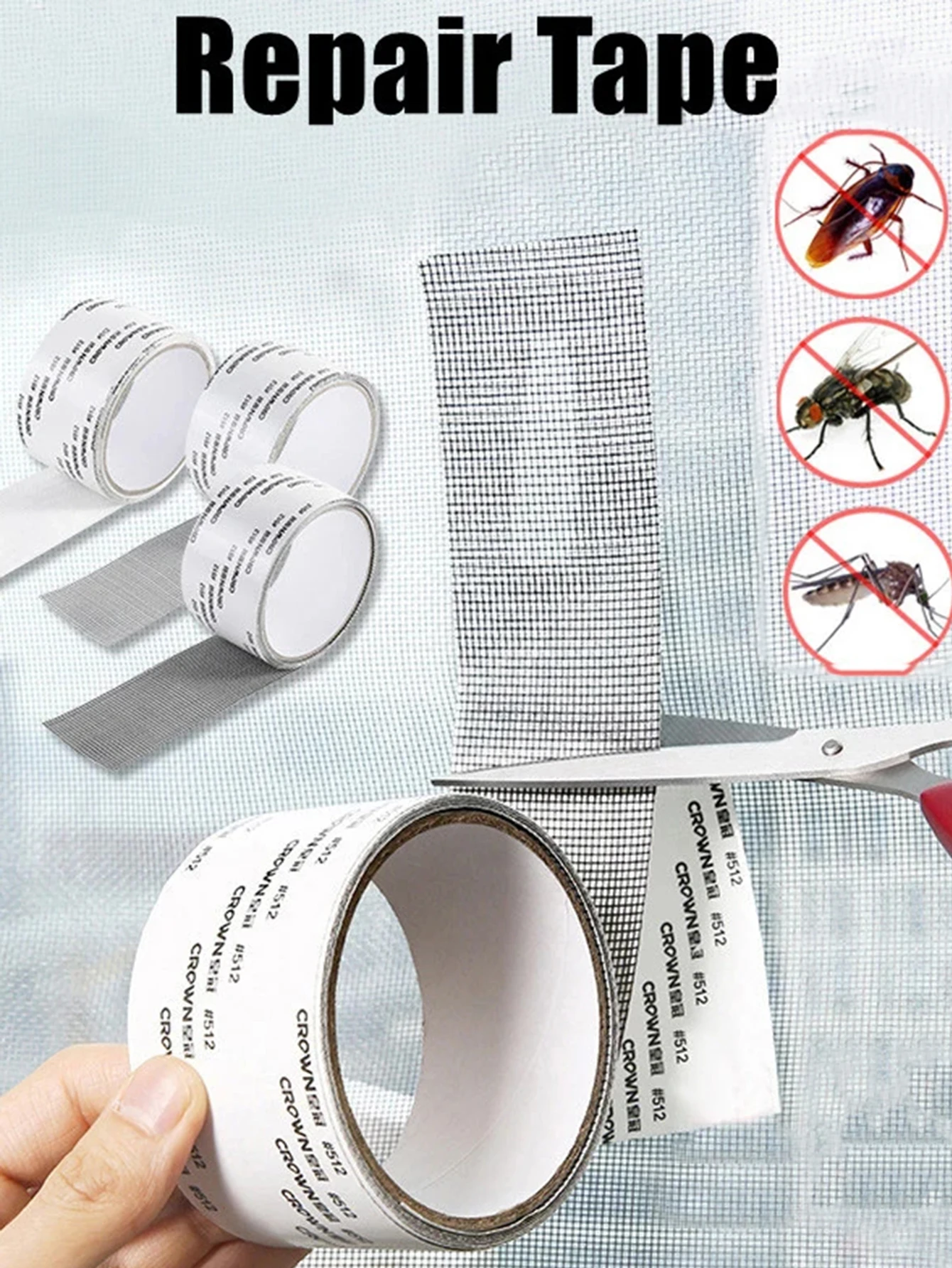

Window Screen Repair Tape DIY Free Cutting Mosquito Net Anti Fly Mesh Insect Strong Self Adhesive Broken Holes Repair Fix Patch