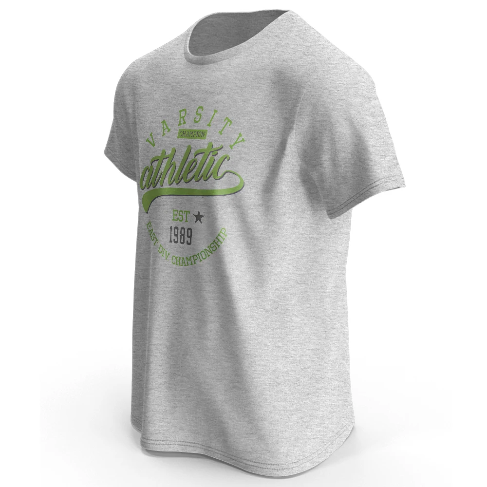 Unisex Vintage Graphic Varsity Cotton T-Shirt - Short Sleeve