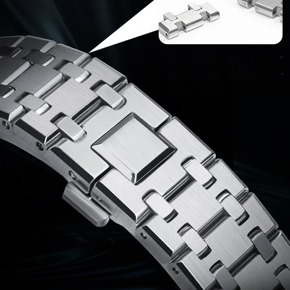 22mm Business Stainless Steel Smartwatch Bracelet Strap
