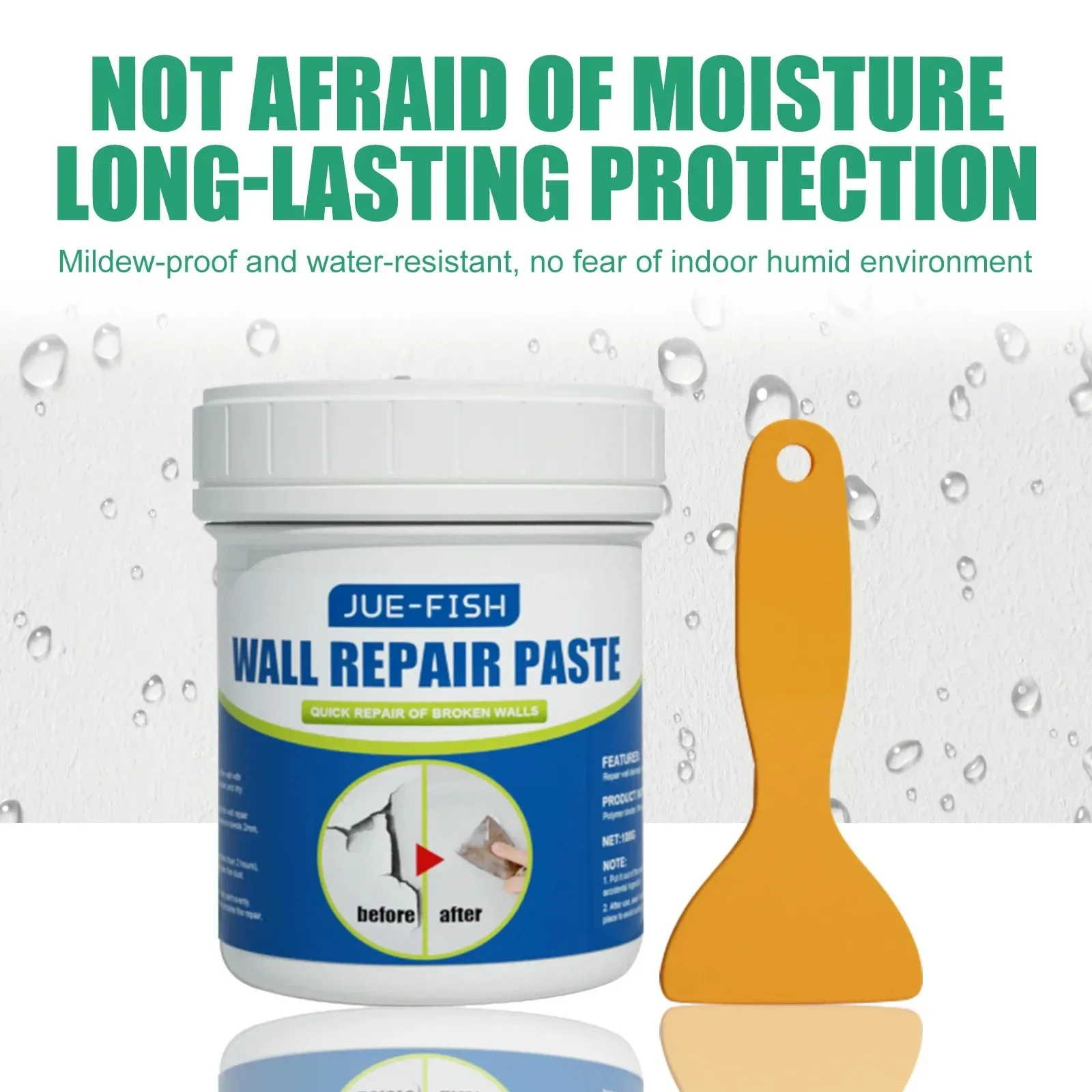 100g Wall Repair Tool Stain Removal Wall Patching Paste Paint Moisture-proof Crack Repair Agent Mildew Proof Maison wall repair paste