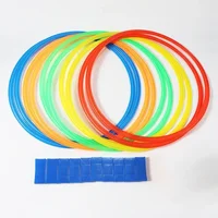 New Outdoor Kids Funny Physical Training Sport Toys Lattice Jump Ring Set Game 10 Hoops 10 Connectors for Park Play Boys Girls 2