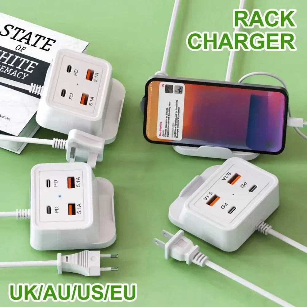 Muti 4 Ports USB Charger 5.1A PD Type C Fast Charging EU US Plug For iPhone 15 Samsung Xiaomi Phone Quick Power Wall Adapter 5 Muti 4 Ports USB Charger 5.1A PD Type C Fast Charging EU US Plug For iPhone 15 Samsung Xiaomi Phone Quick Power Wall Adapter – Bild 5