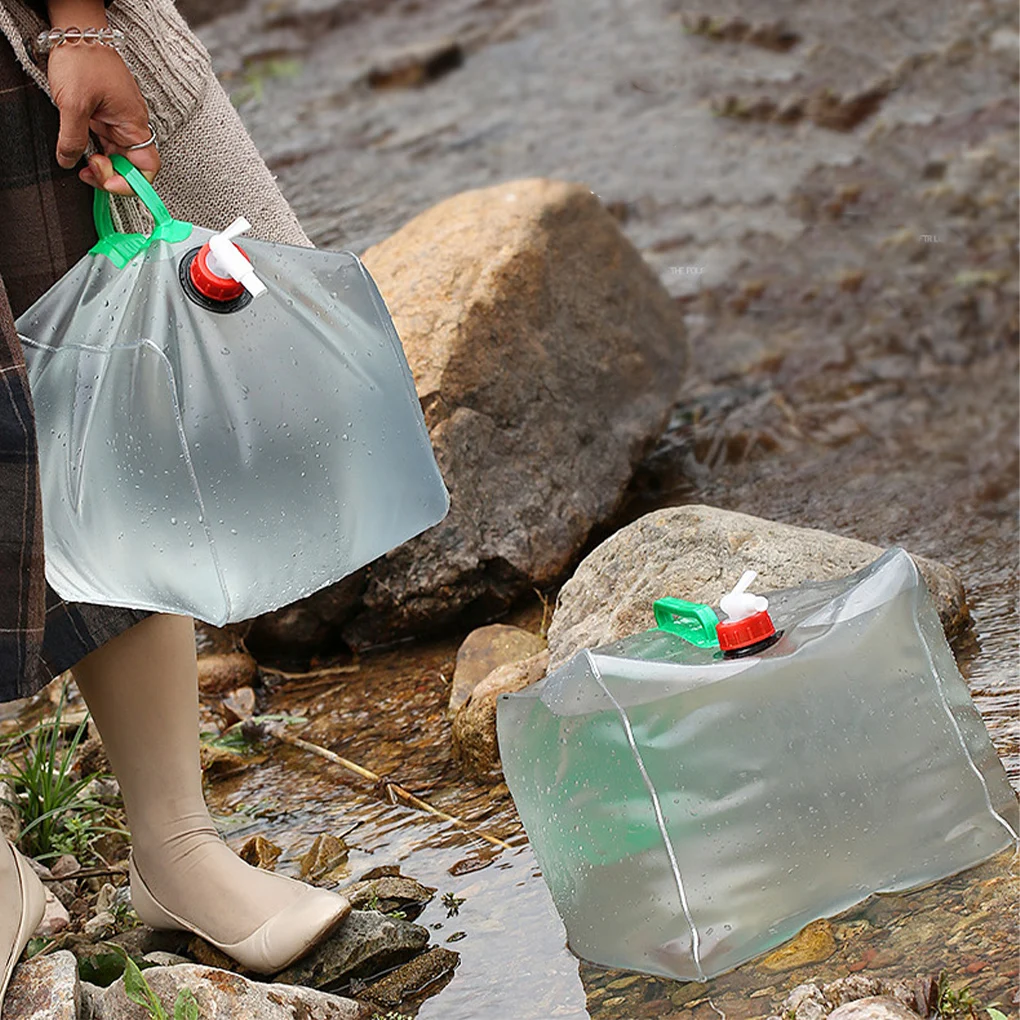 Sac à eau en plastique transparent avec poignée, récipient de lavage de légumes, extérieur, canadisme, pêche, E27