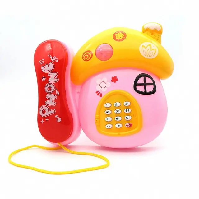 Cartoon Mushroom Toy Phone Music Light Electronic Telephone Vocal Toy Kids Educational Toy Baby Learning Toy for Children Toys 5