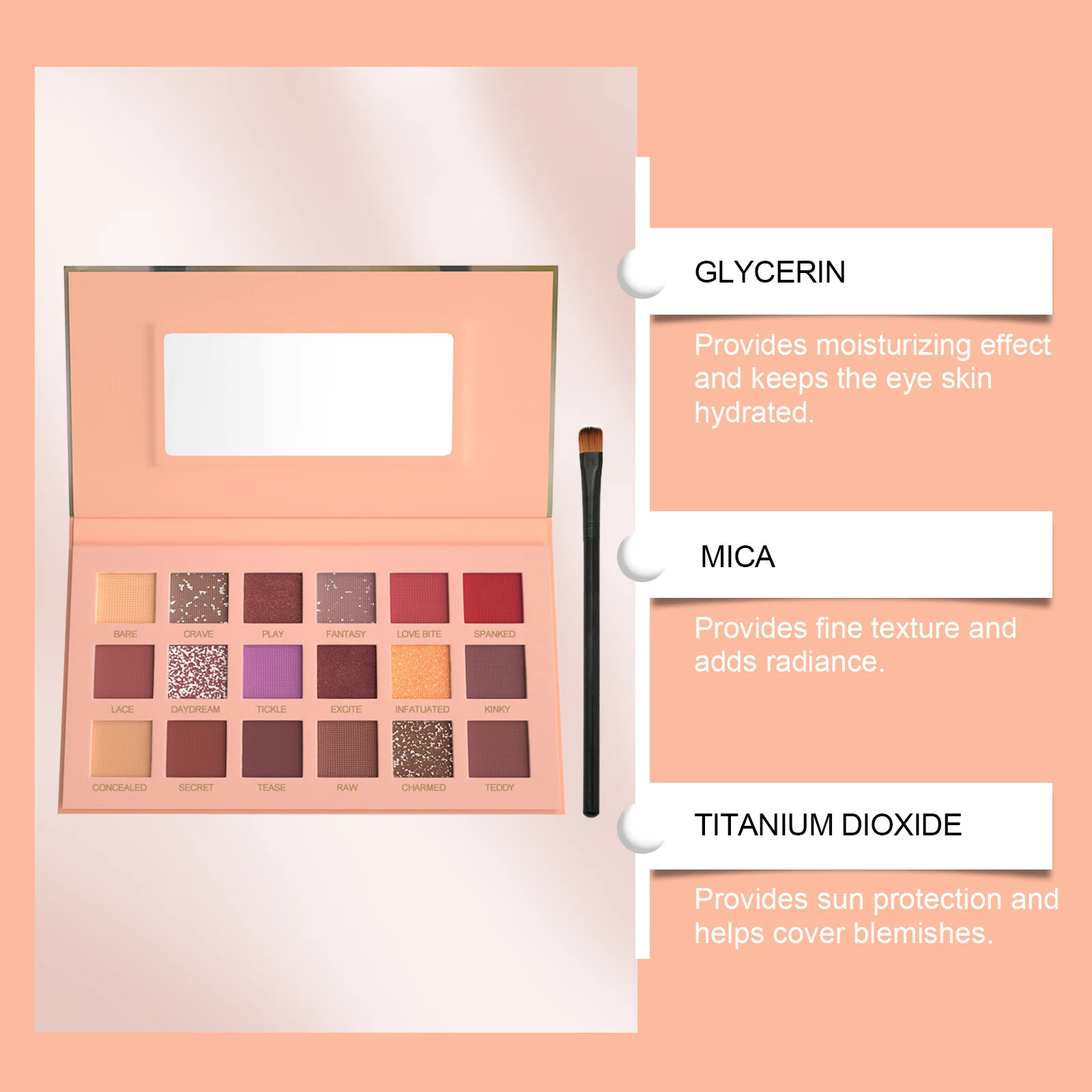 EELHOPE 18-color Eyeshadow Disc Eyeshadow Makeup Eye Colorful Disc Multi-purpose 18-color Daily Makeup Sequins Makeup Palette 3