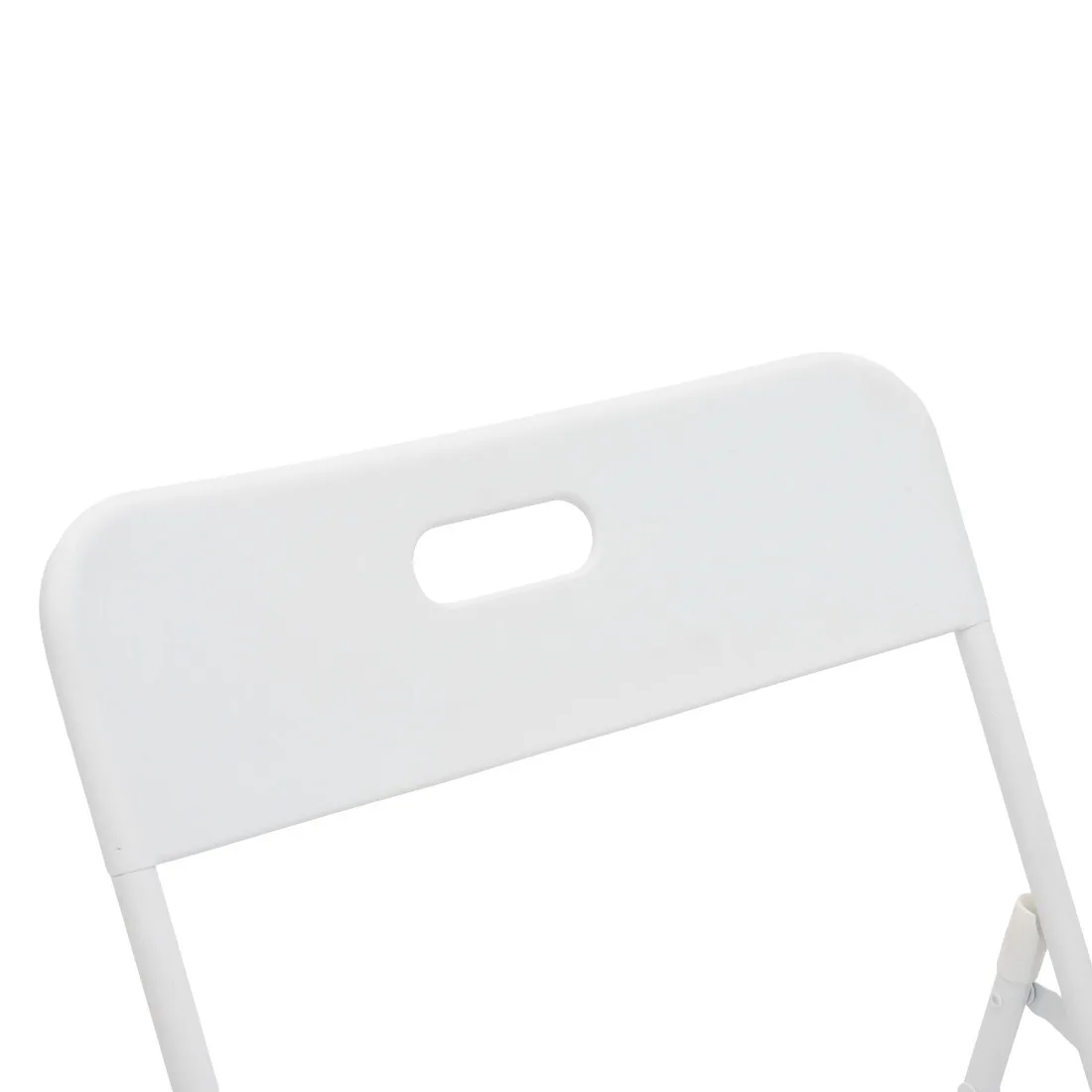 3-teiliges klappbares Bistro-Set für den Außenbereich, E-beschichtet, 2 Stühle und 1 Tisch, wetterbeständig, weiß – Detail 9