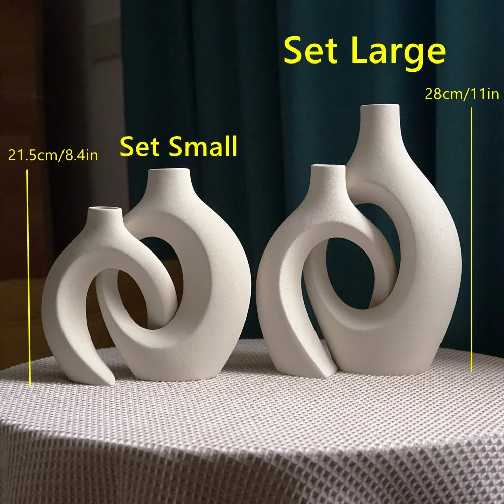CAPIRON 21cm 28cm Large Luxury Decorative Ceramic Vase Home Decor Accessorie Nordic Flower Interior Living Room Tabletop Modern 4