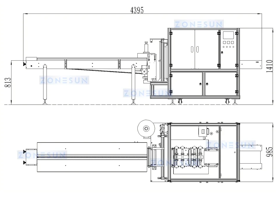 ZONESUN 4 Side Sealing Horizontal Flow Wrapper ZS-DCF100