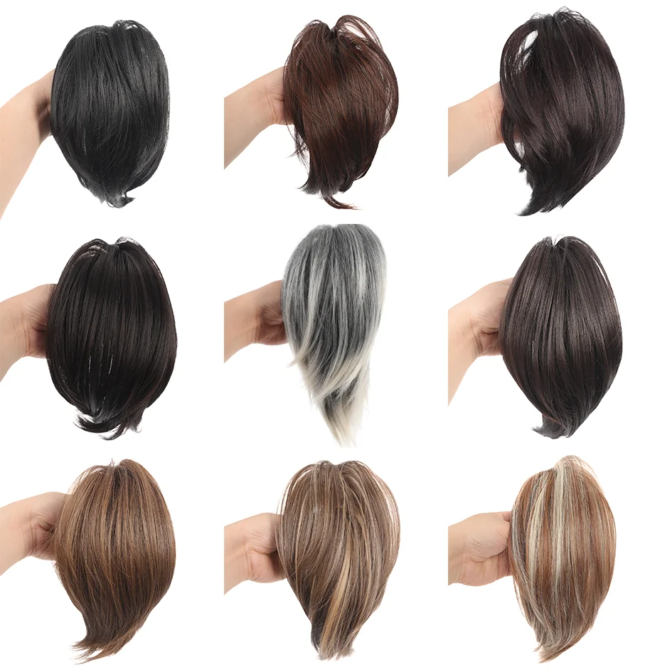 Allaosify synthetic hair women 8-inch clip straight ring ponytail, large clip ponytail, loose fashion enhance temperament