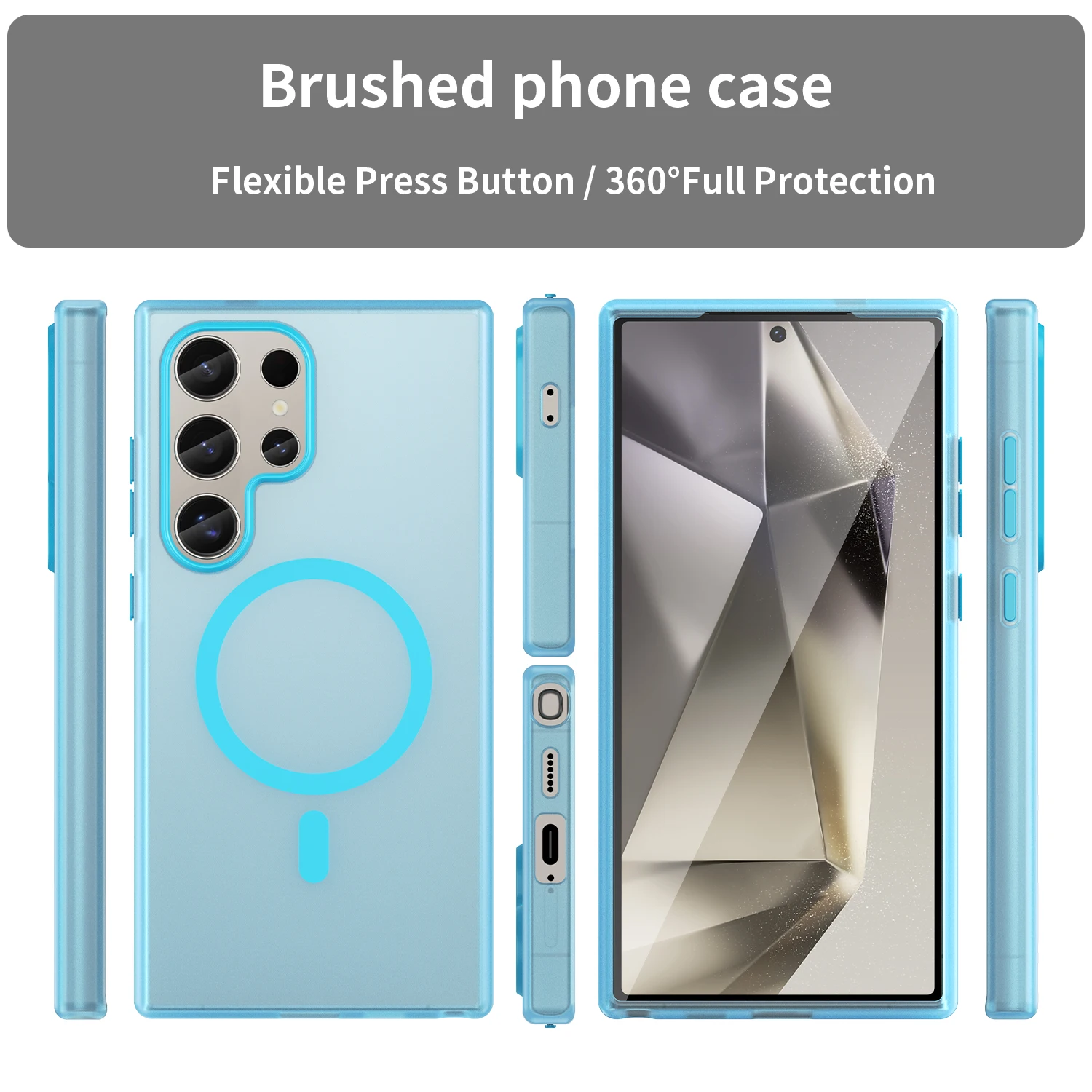 Luxury Matte Magnetic Wireless Charging Case - Protective Armor Cover