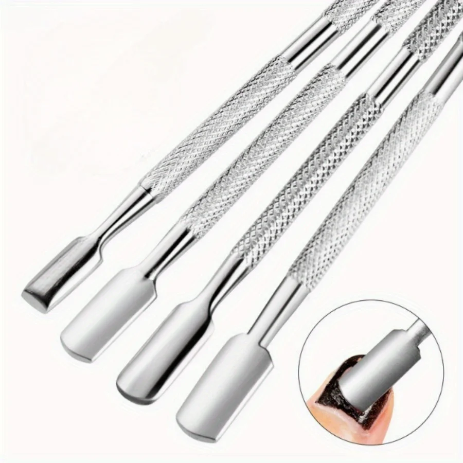 Stainless steel double headed skin thruster is used for pedicures and nail care, eliminating dead skin and cleaning nails
