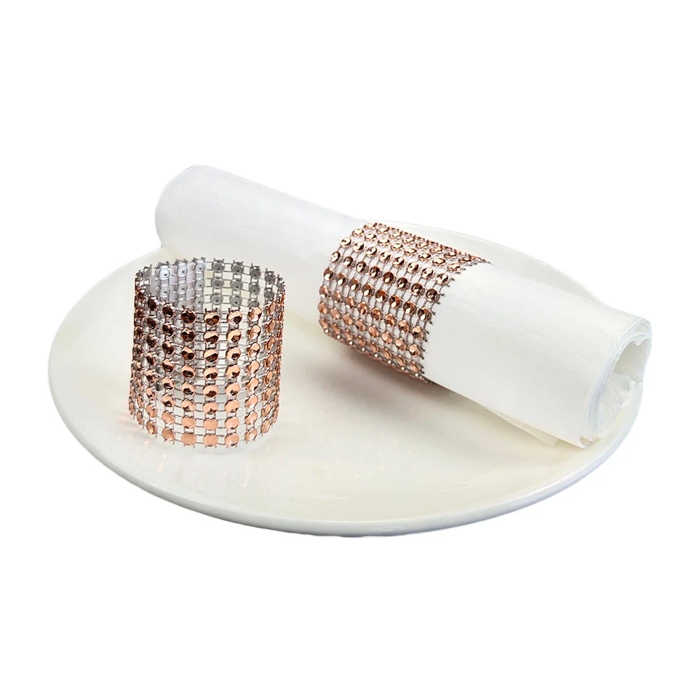 10 Stücke Strass Serviettenhalter Gold Silber Farbe Servietten Ring für Hochzeit Baby Dusche Weihnachten Party Dekoration Lieferungen – Detail 14