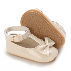 Khaki Baby Casual Bowknot Soft - Sole Shoes - 7 - 12 Months (D83 Rice White)