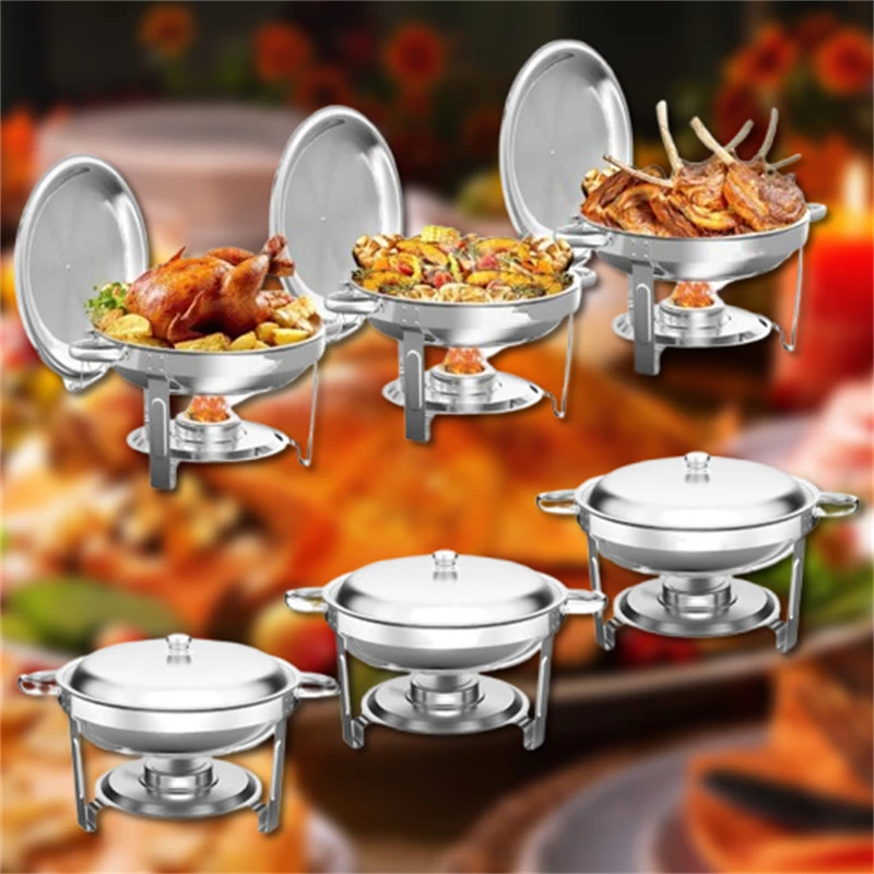 1/2/4/6 Pack Round Chafing Dish Warmer Container 1