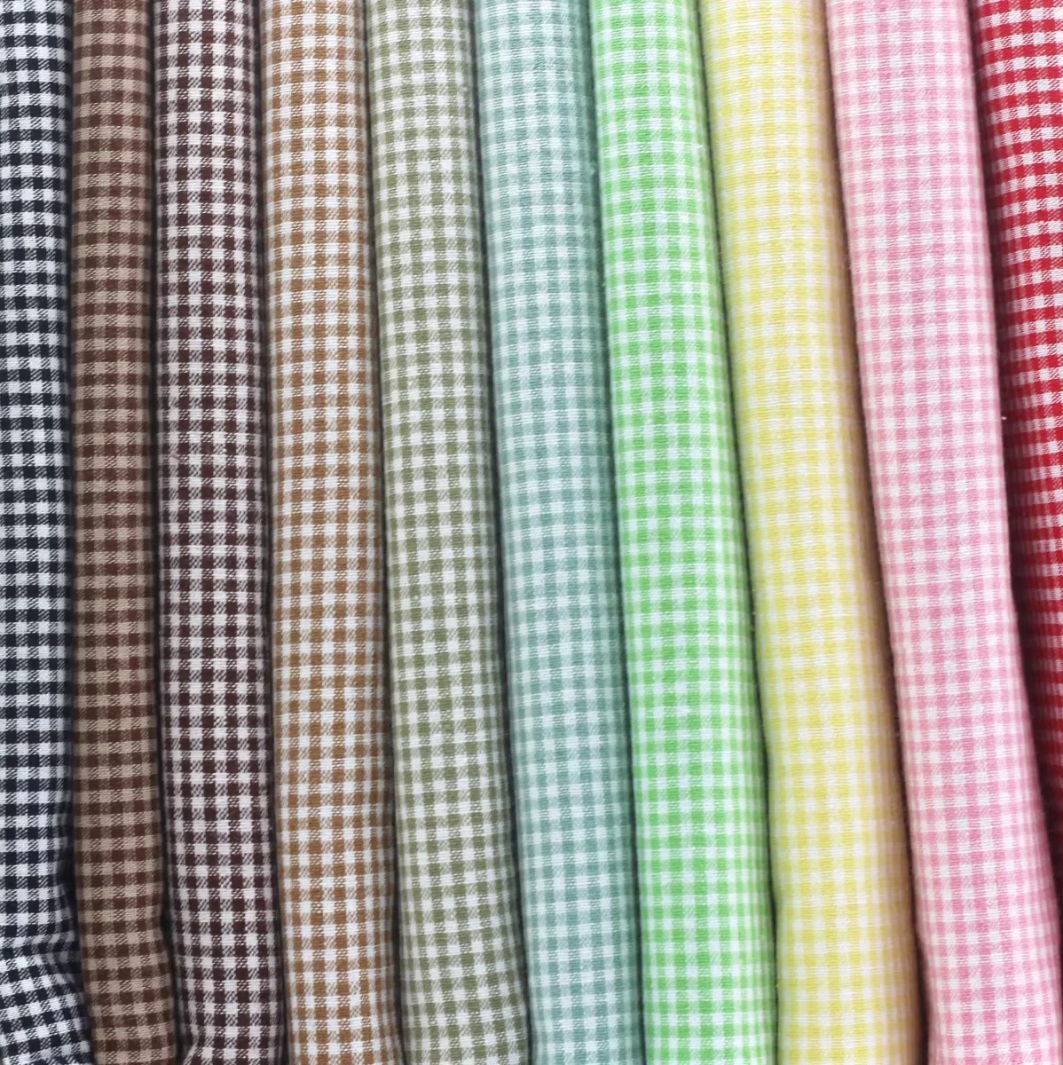 Colorful Small Plaid Cotton Fabric for DIY Crafts & Decorations (145x50cm, 2mm)