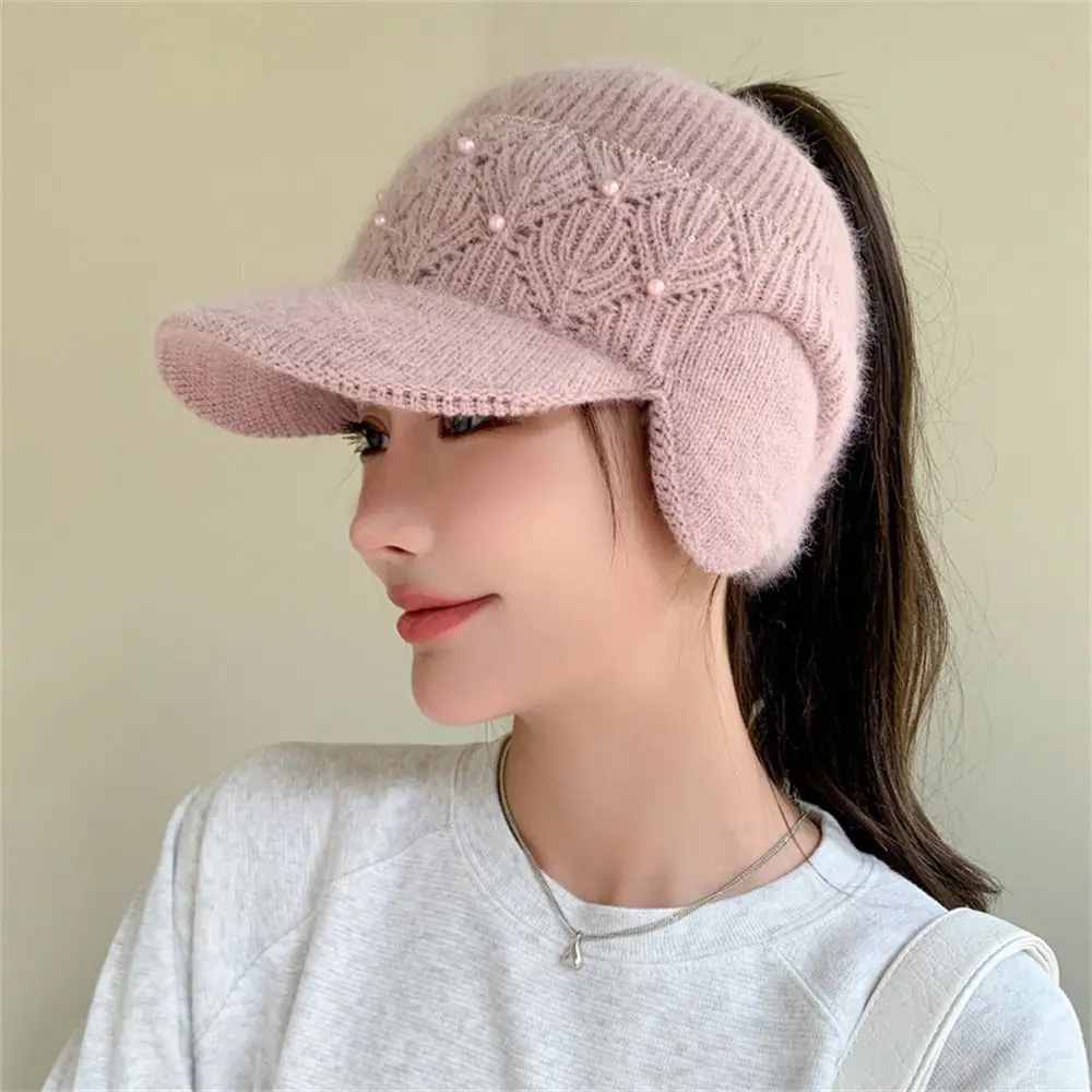 

Winter Hats For Women Hat Thick Warm Twist Knit Hat Female Fall Fleece Ponytail Hat Visor Hat Bonnet Beanie Gorro Baseball Caps