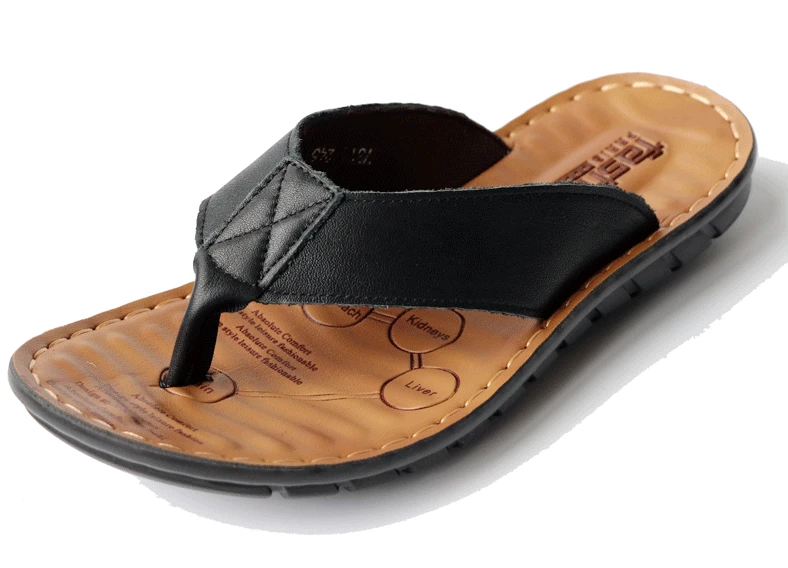2023 Shoes Leather Men's Flip Flops Shoes Outdoor Beach