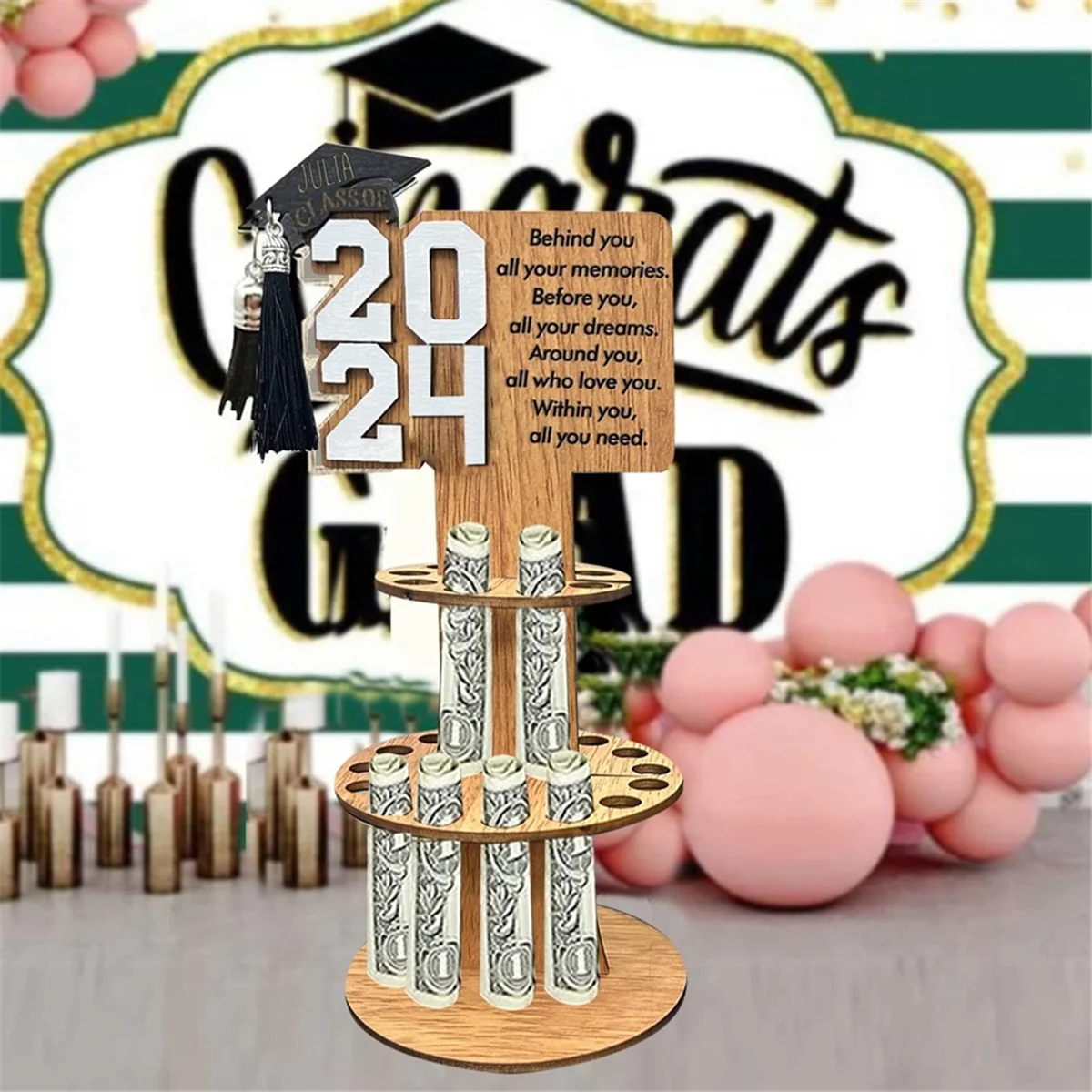 New Graduation Gift Money Holder Congratulation Card Holder Money Cake for Graduation Party Gift Cake-A
