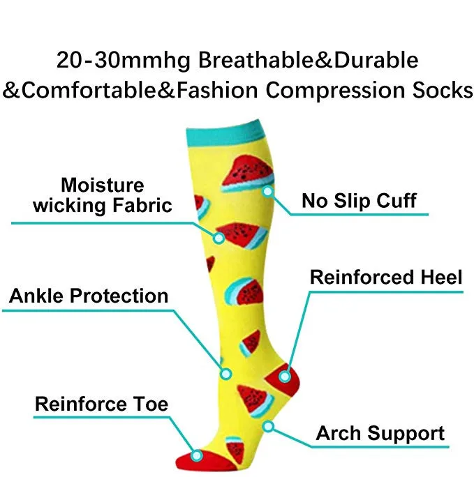 Compression Stockings Cycling Socks Unisex Fit Medical Edema Diabetes Varicose Veins Running Marathon 1 PCS