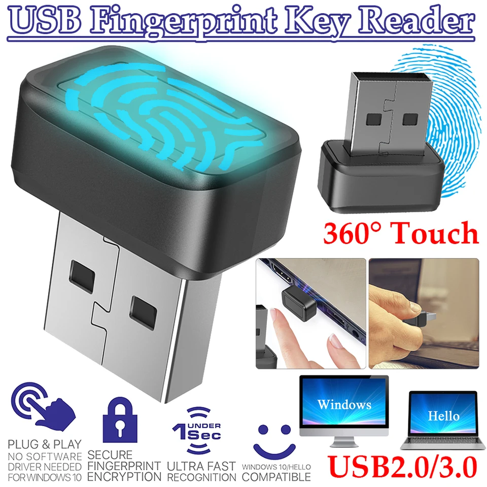 USB Fingerprint Key Reader for Windows Hello Access