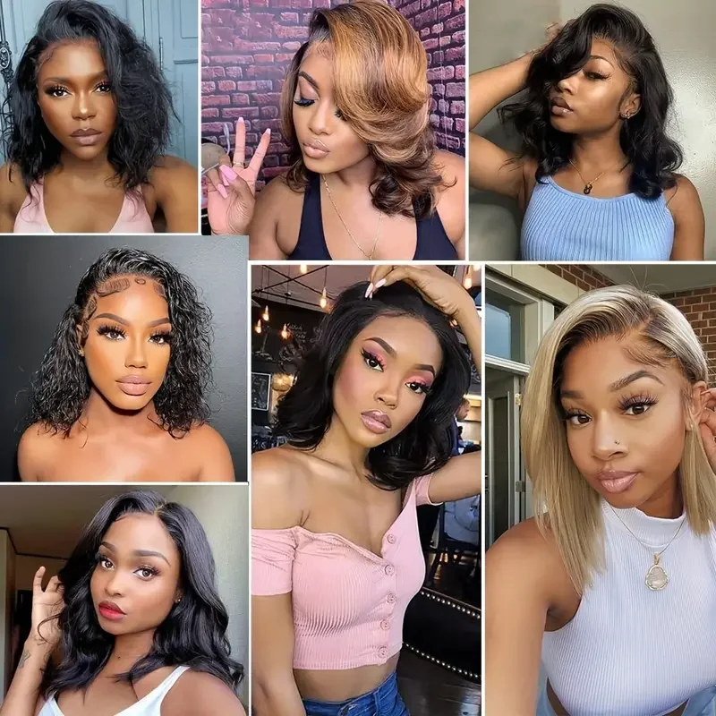 Body Wave Lace Frontal Wigs 13x4 HD Transparent Lace Front Human Hair Wigs For Women Short Bob Glueless, lace front wig,human hair wigs,human hair wig,front lace wig