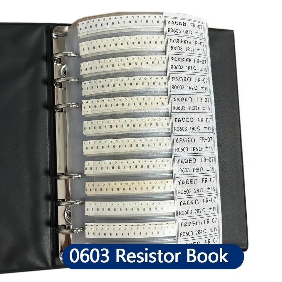 Resistor Kit SMD Book 0805 Resistor Assortment Kit 0201 0402 0603 1206 1% FR-07 170 Values 0R-10M Smd DIY Sample Book image 4