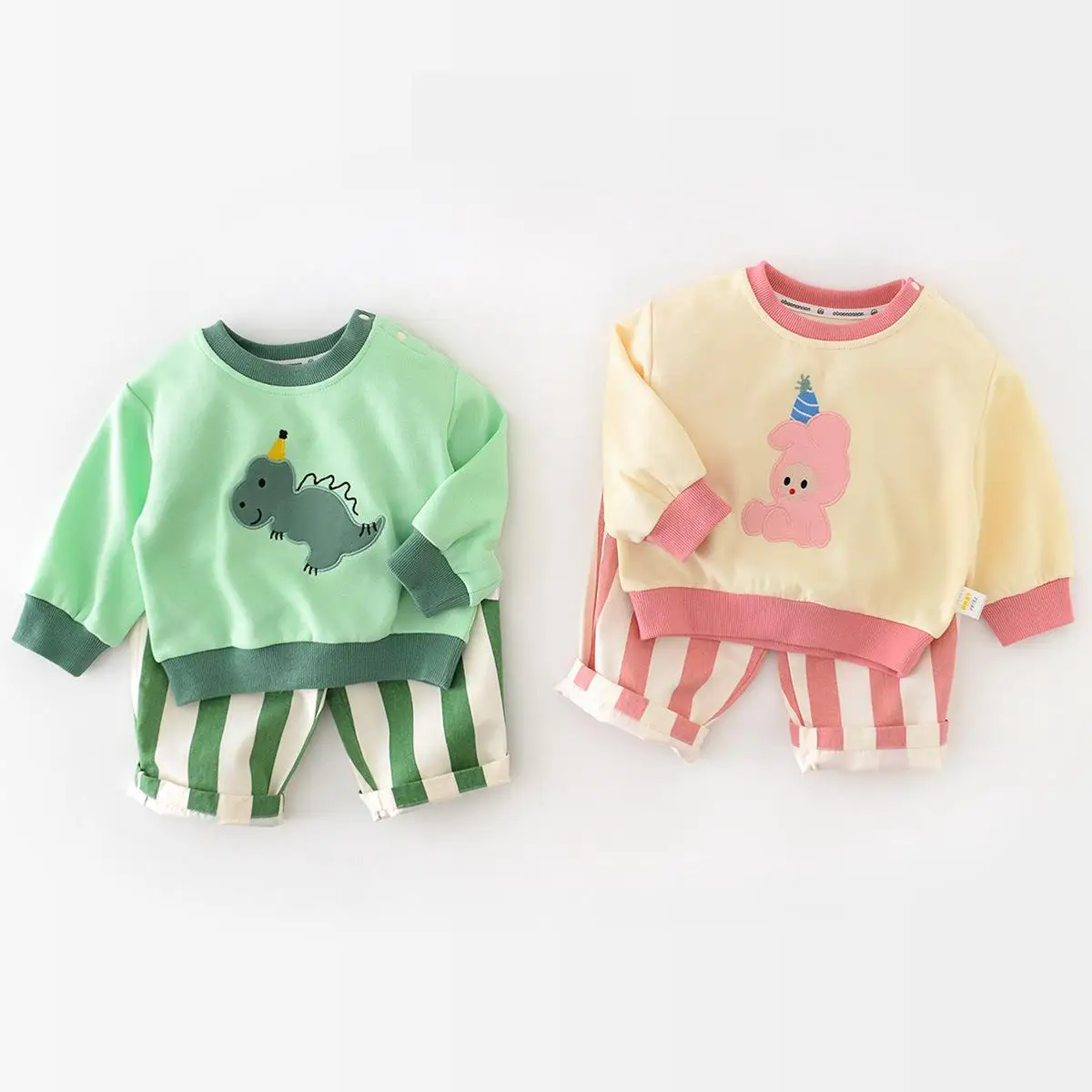 

2024 Baby Spring Outfits Boy Infant Cartoon Long Sleeves Sweatshirt Girl Children Embroidery Cotton Tops Kid Casual Loose Tees