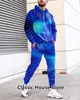 2023 Fashion Tracksuit For Men Black White Letter Printed Hoodie + Pants Suit Autumn 2 Pieces Long Sleeve Set Men's Clothing 6