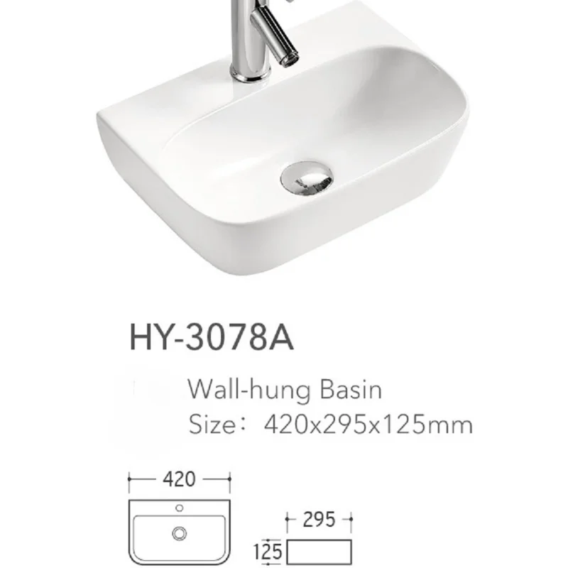 Description Picture 2 of itemSmall Apartment Bathroom Ceramic Washbasin Cabinet Combination Wall-mounted Washbasin Simple Wall-hung Basin Bathroom Washbasin