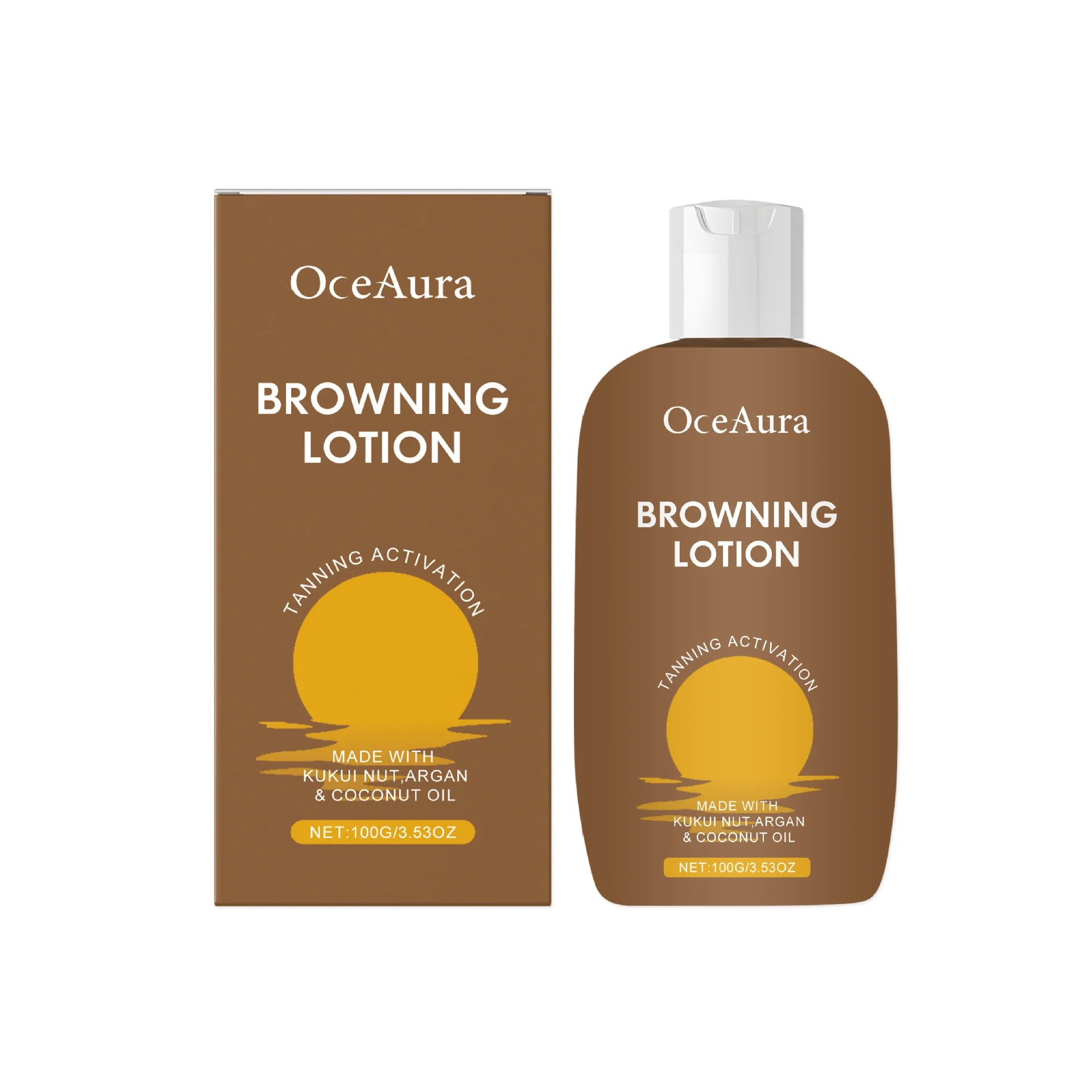 Oceaura Tanning Lotion Body Facial Sunless Self Tanner Skin Coloring Blackening Sun Block Isolation Lightweight Fake Tan Cream