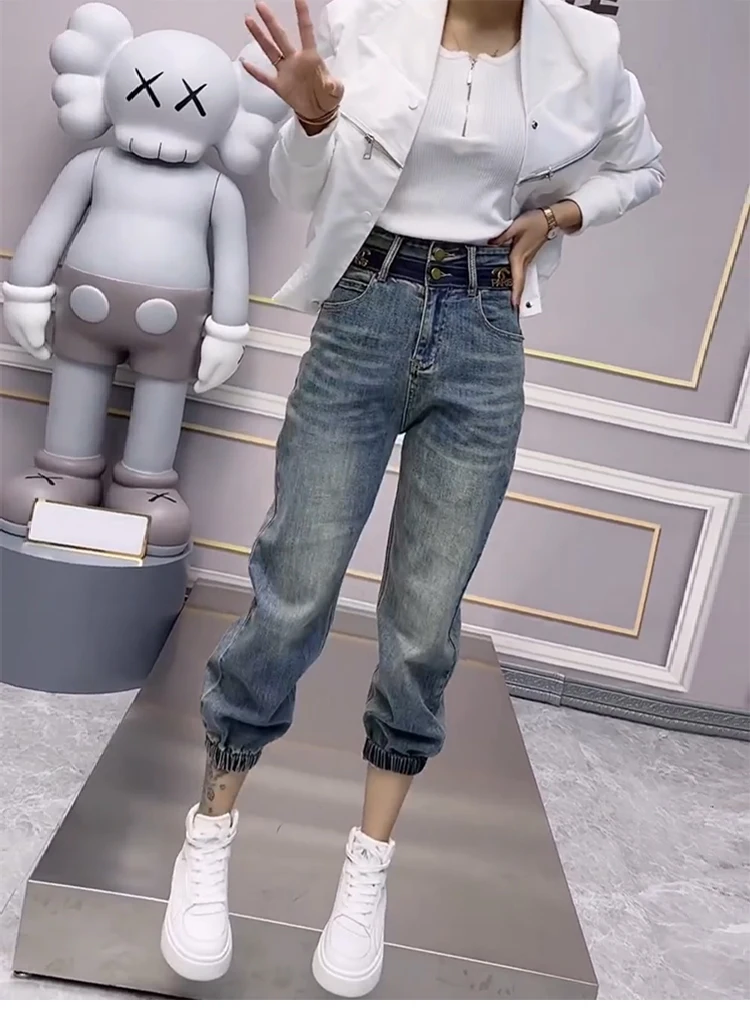 Sdf4b47d54af241a9b99a189842da60f9o Y2k Large Size Jeans Women's Summer Thin Model, New Bunched Feet Haren Pants Fat Mm Thin Straight Dad Pants S-4xl 40-100kg Mallzona