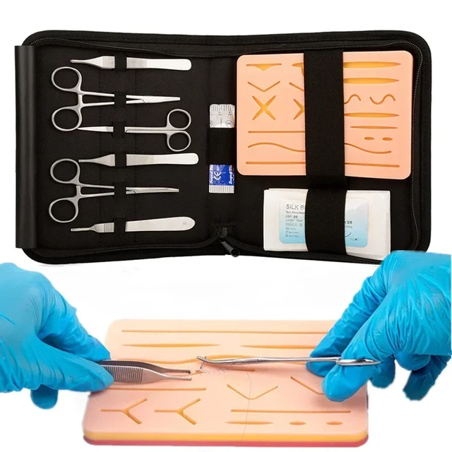 Kit de suture en silicone pour étudiants en médecine, coussin de peau  d'entraînement, générateurs de