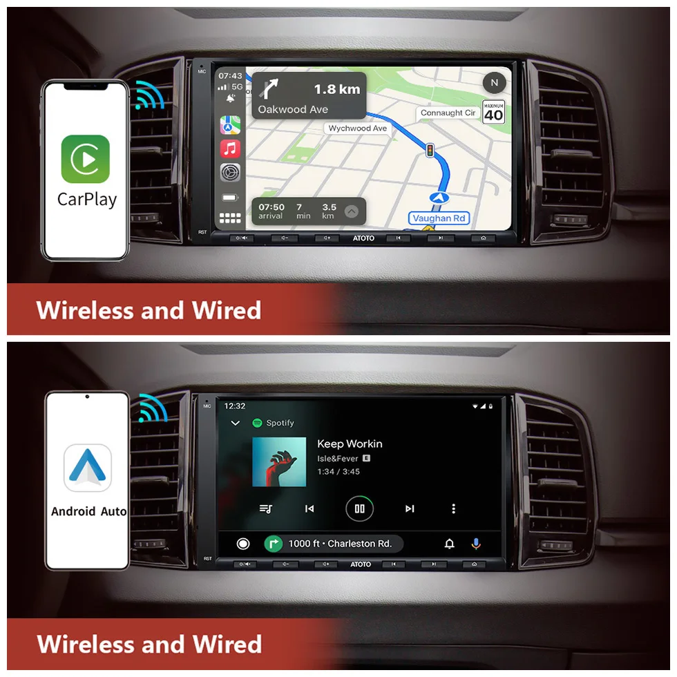 カーステレオ、アップルCarPlay アンドロイドオートマルチメディアプレーヤー Amazon | シングルディン Apple Carplay カーステレオ Android