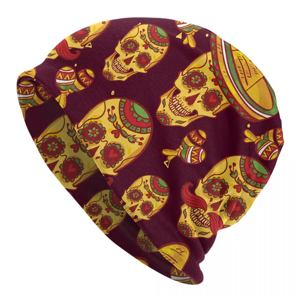 

2023 Warm Hat for Women Cinco De Mayo Skull In Sombrero Day Of The Dead Stacking Knitted Bonnet Cap Men Hat Hip Hop Beanies