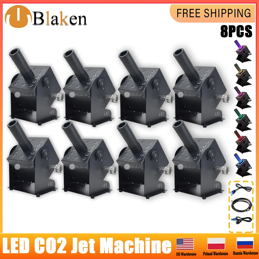 0 Tasse 8 Pezzi Stage Co2 Jet Machine Jet Smoke Machine Co2 Blaster Cannon Nightclub Cryo Cannon Dmx Jet Per Discoteca Club Dancing Hall