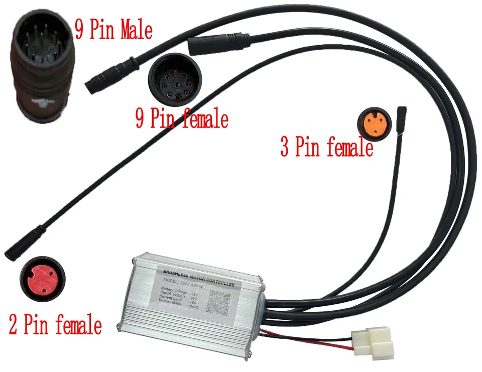 NULKOMMA X032-AA003 Contrôleur De Vélo Électrique 36V 16A Contrôleur De Moteur Sans Balais Pour Vélo Electrique Scooter E-Bike Affichage 2HAO