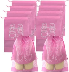 Portable Waterproof Non-Woven Shoe Storage Organizer Bags (Set of 5) - M-10PCS (Pink)