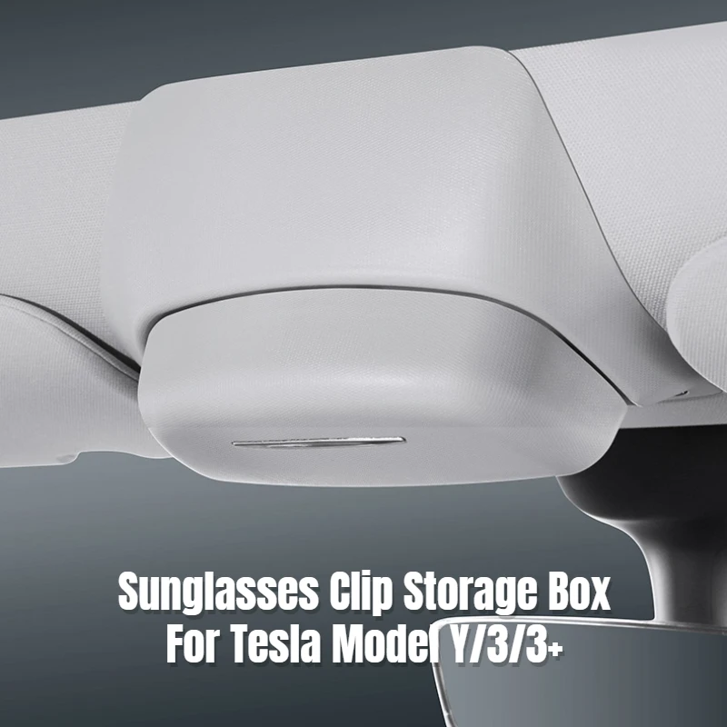 

Car Glasses Box Card Storage Case Holder Sunglasses Clip Storage Box for Tesla New Model Y/3/3+ Highland 2024 Car Accessories