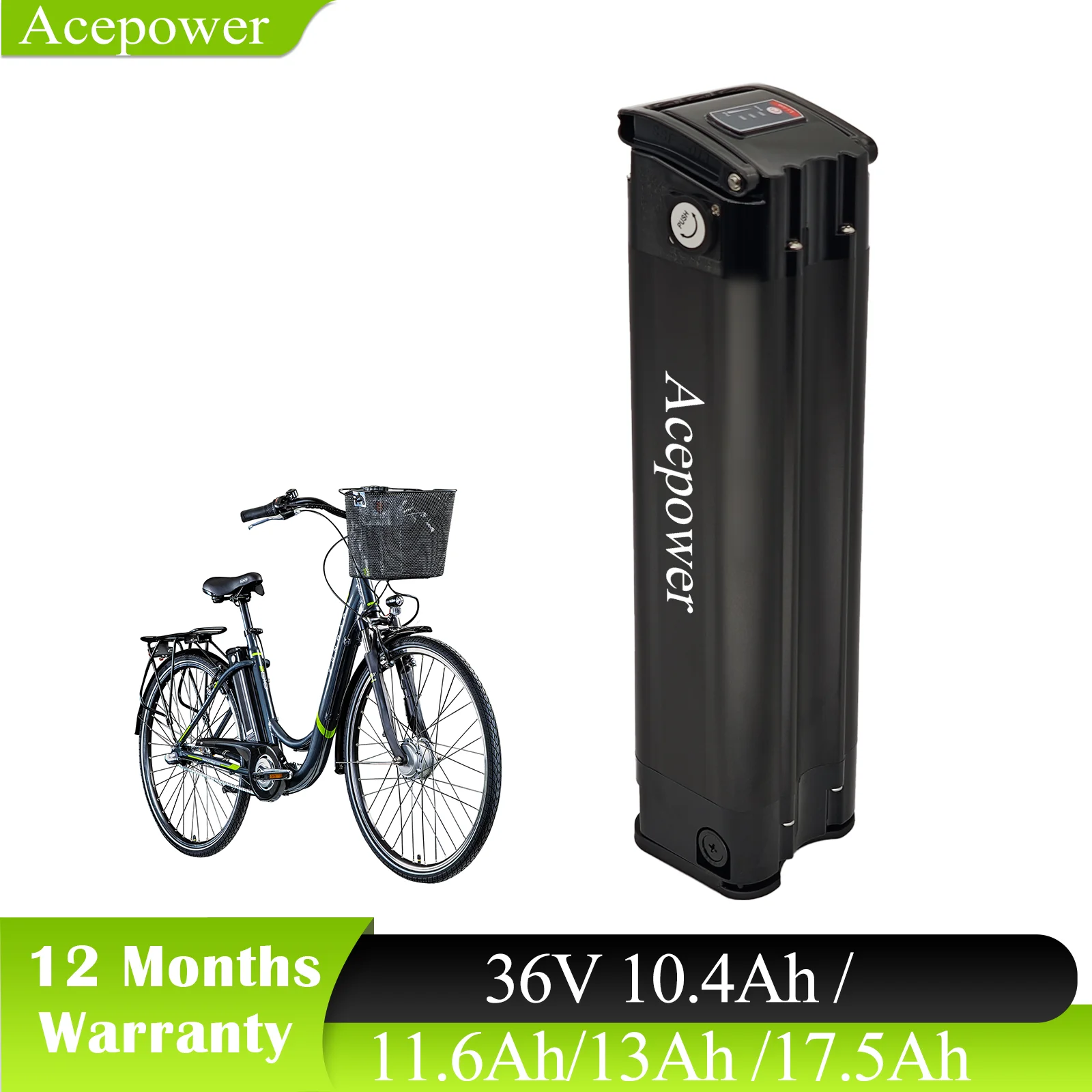 For TELEFUNKEN Multitalent Z&Uuml;NDAPP Z510 Ebike Battery 36V 10.4Ah 13Ah 17.5Ah Silver Fish Battery for TELEFUNKEN Multitalent