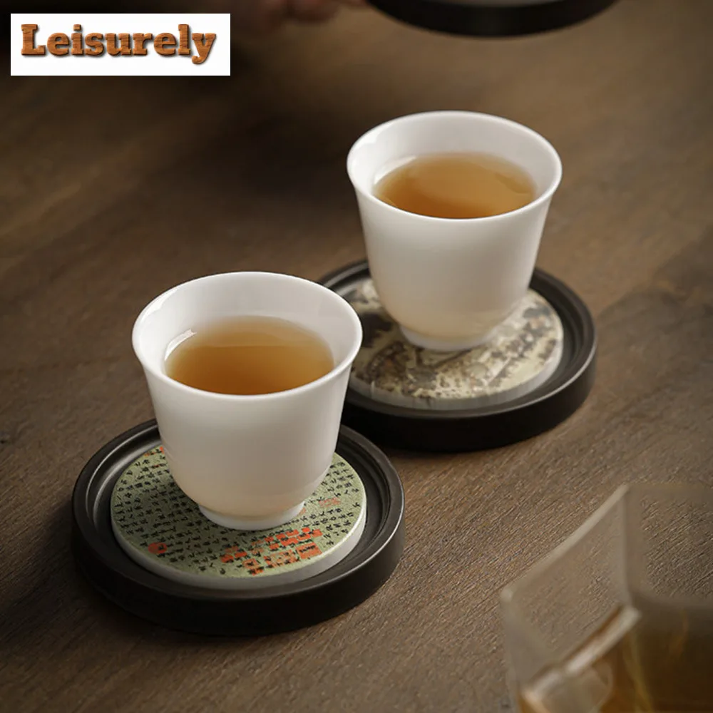 Retro Water Absorbing Electric Wood Coasters Boutique for Coffee Cups Heat Insulation Placemats Tea Services Accessories Craft