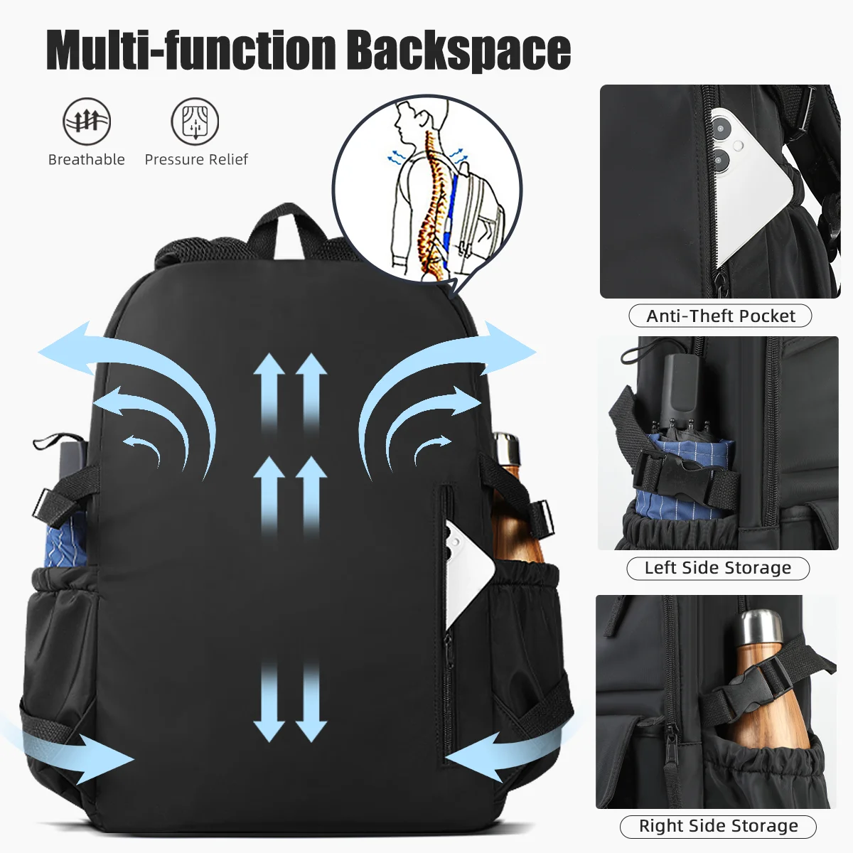 HK Large Capacity School Backpack Girls Bookbag for College Students Lightweight 15.6 inch Laptop Computer Backpack Notebook Bag 2