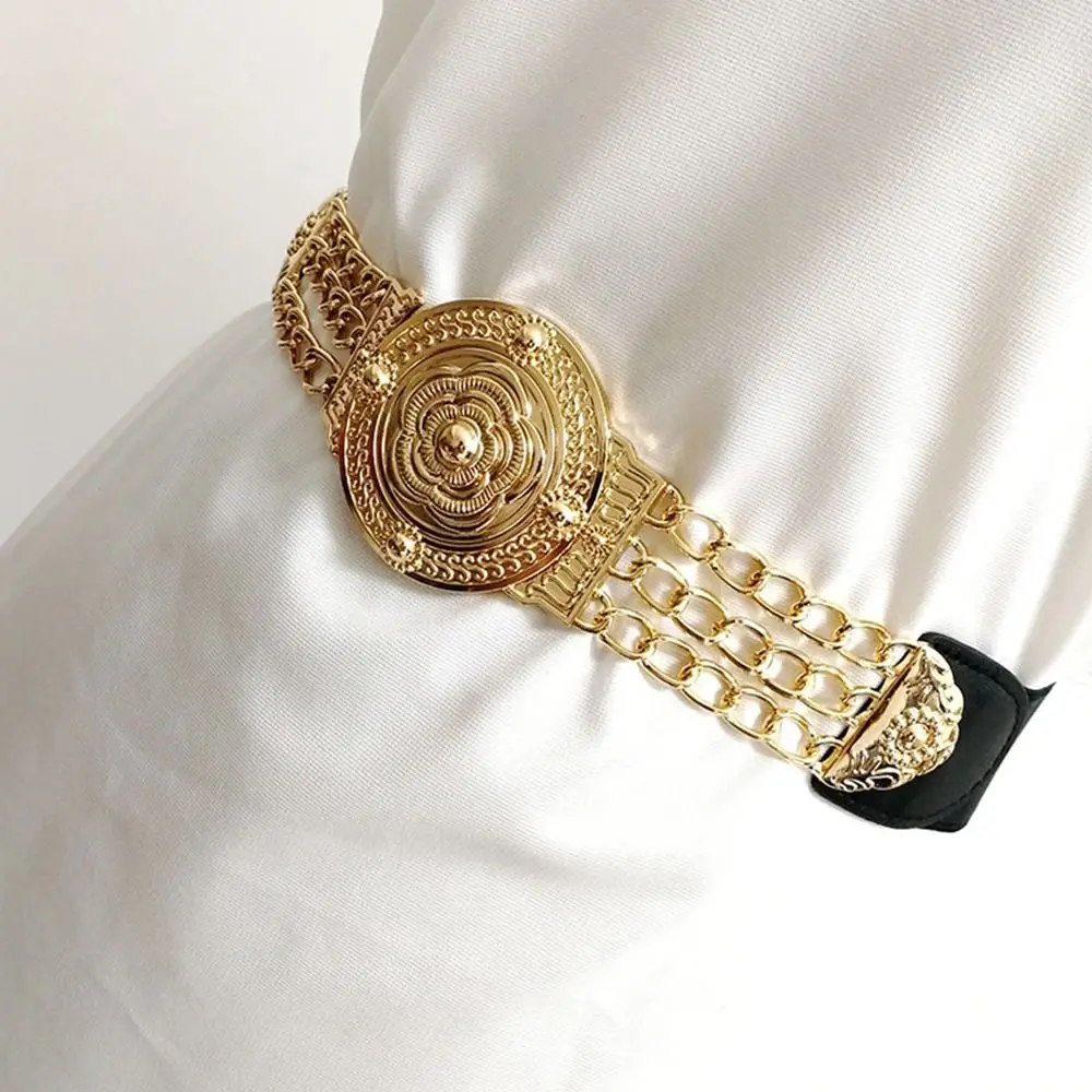 Luxury Design Party Wedding Moroccan Style Floral Gold Chain Belt Flower Waist Strap Belly Waist Belts Metal Waistband