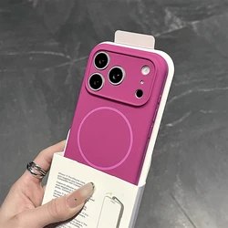 Luxury Liquid Silicone Magnetic Phone Case - Silky Smooth Matte Finish - iPhone 15 (Manyue Red)