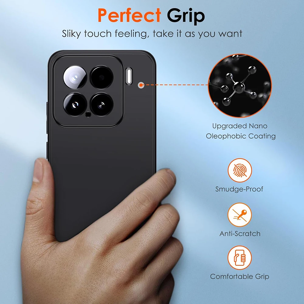 Luxury Solid Black Matte Silicone Soft Case - Square Design Thin Cover Shell
