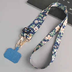 Painted Adjustable Crossbody Cell Phone Lanyard with Anti - Lost Strap and Universal Clip (Colorful flower)