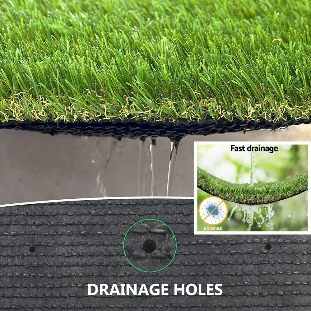 8FTX20FT Fake Grass Carpet Green Synthetic Grass Pet Turf Realistic Faux Rug, Artificial Lawn